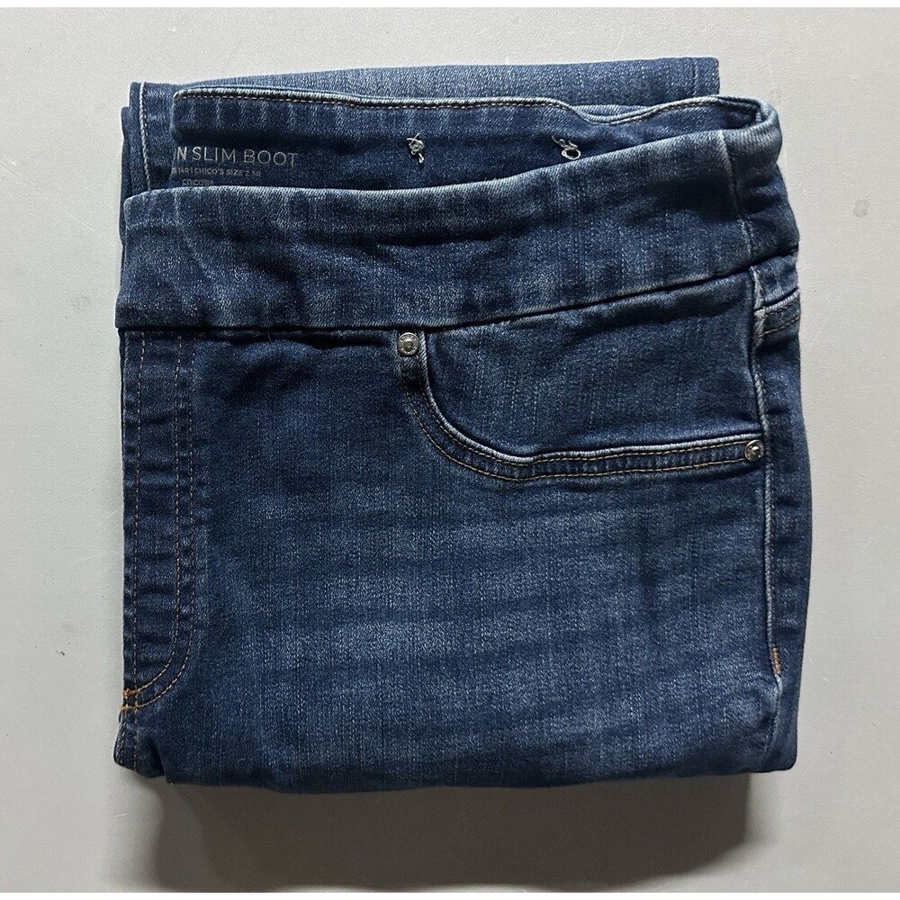 Chicos Pull On Slim Boot Jeans Size 2.5 / 14 (34x29) CU6173